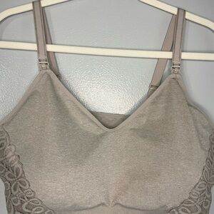 Destination Maternity Lace Trim‎ Bra - Tan